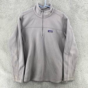 Patagonia Gray Mirco Fleece 1/4 Zip Pullover Men's‎ Sz Large